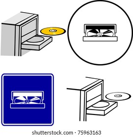 computer cd rom or dvd rom illustration sign and symbol