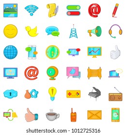 Computer center icons set. Cartoon set of 36 computer center vector icons for web isolated on white background