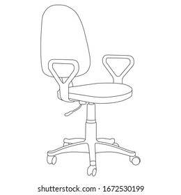 Computer chair contour black simple on white backgroung