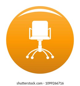 Computer chair icon. Simple illustration of computer chair vector icon for any design orange