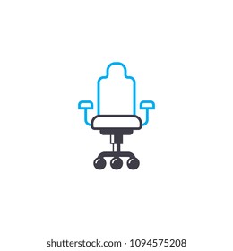 Computer chair linear icon concept. Computer chair line vector sign, symbol, illustration.