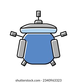 Computerstuhl Draufsicht Farbsymbol Vektorgrafik. Computerstuhl-Draufsicht-Schild. einzelne Symbolillustration