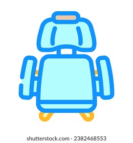 vector de icono de color de la vista superior de la silla de equipo. signo de vista superior de silla de equipo. ilustración de símbolo aislado