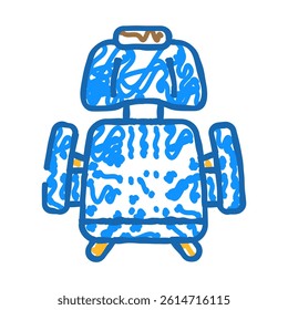 computer chair top view doodle icon sketch vector. computer chair top view sign. isolated symbol illustration