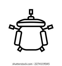vector de icono de línea de vista superior de silla de equipo. signo de vista superior de silla de equipo. símbolo de contorno aislado ilustración negra