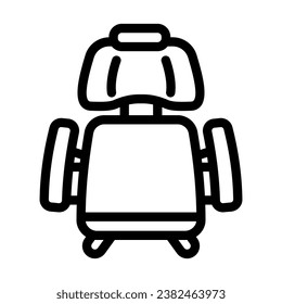 Computerstuhl-Draufsicht Linie Symbol Vektorgrafik. Computerstuhl-Draufsicht-Schild. isoliertes Kontursymbol