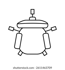 computer chair top view line icon vector. computer chair top view sign. isolated contour symbol black illustration