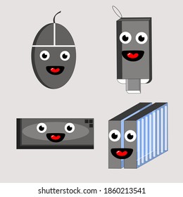 Computer characters, used for technology illustrations, cartoon images, and product identities.