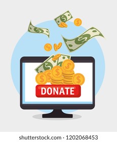 computer with charity donation online