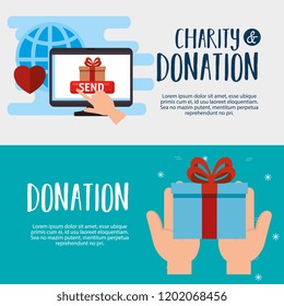 computer with charity donation online