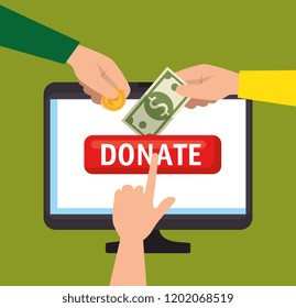 computer with charity donation online