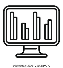 Computer chart icon outline vector. Business report. Page list