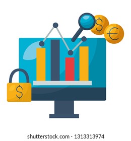 computer chart secuirty exchange stock market