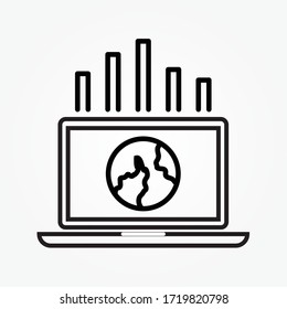 computer charts icon vector illustration