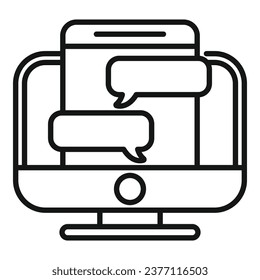 Computer chat icon outline vector. Web internet. Content mobile
