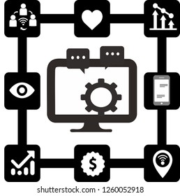 COMPUTER CHAT VECTOR ICON