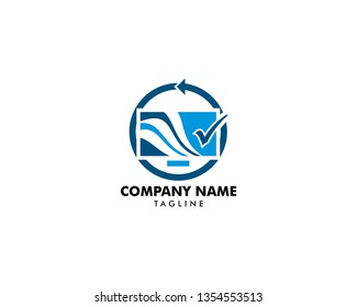 Computer Check Logo Template Design Vector
