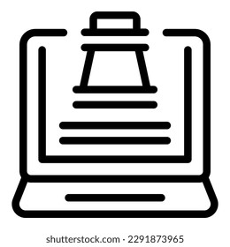 Computer chess game icon outline vector. Online board. Bet story