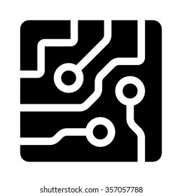 Computer chip circuit board semiconductors flat vector icon for apps and websites svg