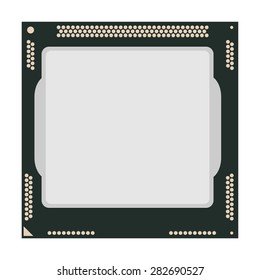 Computer chip cpu icon vector illustration, electronic device