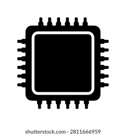 Computer Chip Digital Electronics Microchip Vector Icon