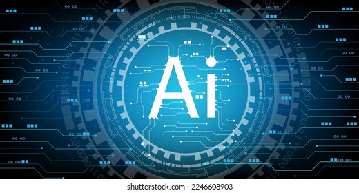 Computer chip Electronic circuit board with AI vector for technology and finance concept and education for future