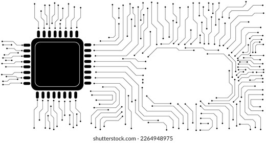 Computer chip Electronic circuit board vector for technology and finance concept and education for future