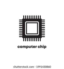 Computer chip icon illustration template