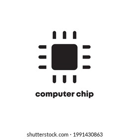 Computer chip icon illustration template