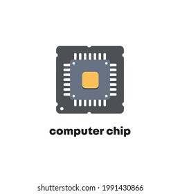 Computer chip icon illustration template