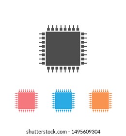 Computer Chip icon set vector illustration