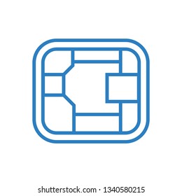 Computer chip icon - Chip sign