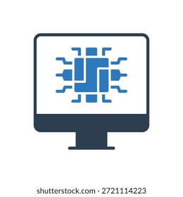 Símbolo de Símbolo de Símbolo de Ícone de Chip de Computador