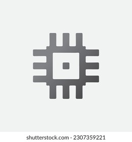 Computer Chip Icon Vector Editable Color