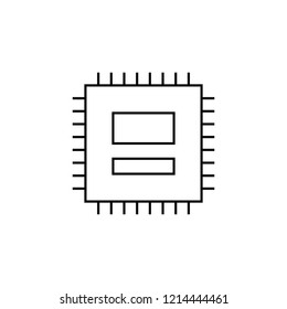 Computer chip isolated linear icon for websites minimalistic flat design