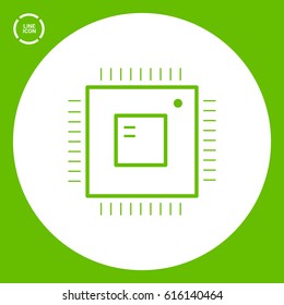 Computer chip isolated linear icon for websites minimalistic flat design