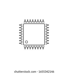 Computer Chip line icon vector illustration