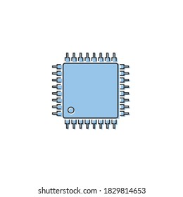 Computer Chip line icon vector illustration
