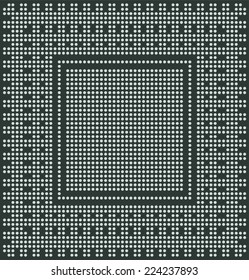 Computer chip microchip dots display vector illustration cartoon.