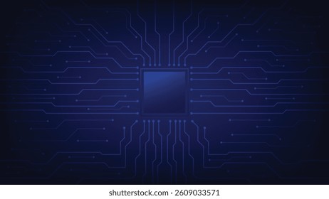 computer chip on circuit board background. futuristic design element