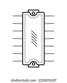 Computer chip and processor in a linear style.