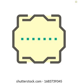 Computer chip processor socket cover vector icon design, 48X48 pixel perfect and editable stroke.
