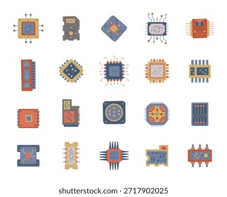 Conjunto de chips de computadora en estilo escandinavo para componentes electrónicos avanzados utilizados en flujos de trabajo de ingeniería y que admiten el desarrollo detallado de circuitos en sistemas de hardware modernos en todo el mundo