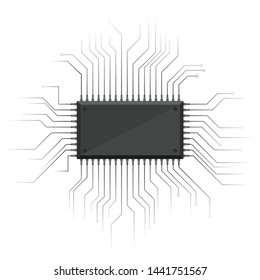 Computer chip vector design illustration isolated on white background