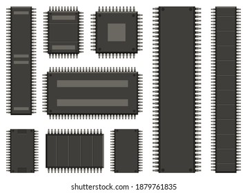 Computer chip vector design illustration isolated on white background