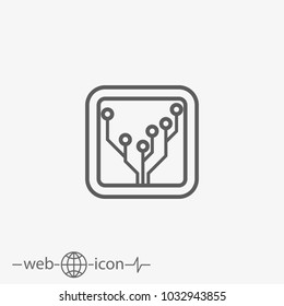 computer chip vector icon