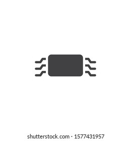 Computer chip vector icon. Microchip filled flat sign for mobile concept and web design. CPU, chip glyph icon. Symbol, logo illustration. Vector graphics