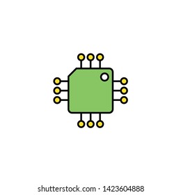 Computer chip vector icon sign symbol