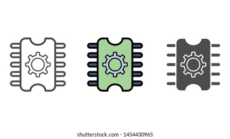 Computer chip  vector icon sign symbol