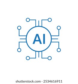 Chip de ordenador con IA escrita, inteligencia artificial